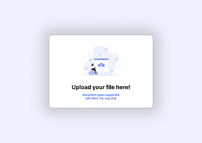 Simple File Uploader with Vector Illustration clean ui cloud storage component file upload illustration