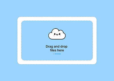 Friendly Cloud File Upload Section component cute drag and drop friendly modern design