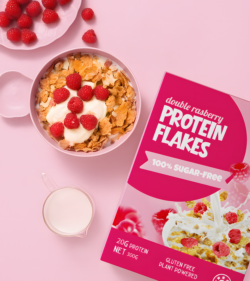 Protein-Packed Flakes ecommerce graphic design identity illustration packing