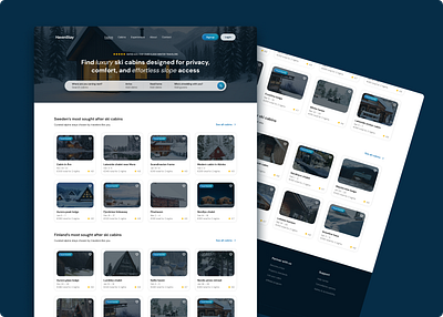 Modern Travel Website design booking platform landing page ski cabin travel travel website ui ui design ux ux design web design website