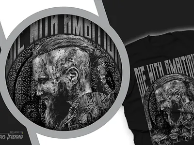 Die with ambition adobe illustrator adobe photoshop graphic design illustration illustrator t shirt design viking vintage