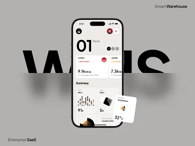 WMS SaaS — Smart Warehouse Mobile Design 2025 design trend app design enterprise saas modern app saas saas app smart warehouse management trendy ui uiux warehouse warehouse dashboard wms wms mobile app