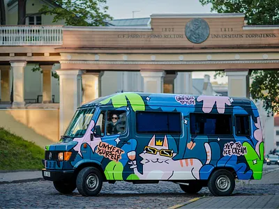 EstroOrdinary ice cream by NOPE - bus design animation art direction brand design branding car design cars colorful concept design creative campaign design graphic design illustration storytelling