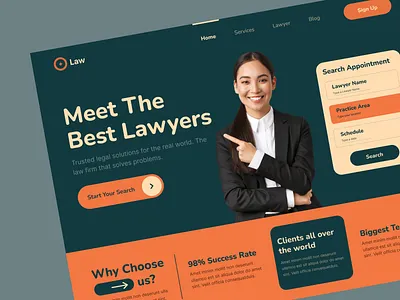 Lawyer Header Design advocate website ai theme creative ecommerce lawyer design lawyer website lawyer website design modern multipurpose portfolio ui web design website design wordpress theme