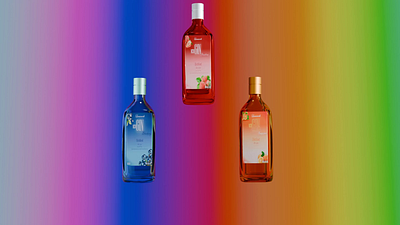 Gin bottle design 3d animation graphic design