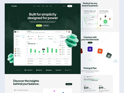 Credo - Fintech SaaS Website banking website design finance management fintech fintech website hr rumen minimal money management saas saas app saas design saas website ui ux web web design website website design