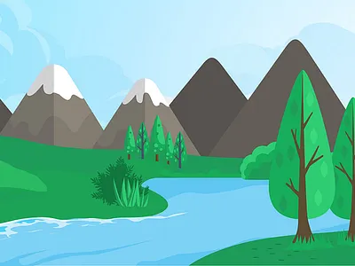 Snowy Mountain Background Cartoon app branding design graphic design illustration logo typography ui ux vector