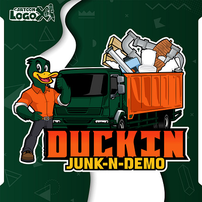 Duckin Junk N Demo – Mascot Logo & Full Branding Design branding design branding package business logo cartoon logo cartoon logo design cartoon logox junk removal business logo junk removal cartoon logo junk removal company logo junk removal door hanger design junk removal flyer design junk removal logo junk removal yard sign design junk truck logo logo design in cartoon style mascot logo mascotlogo social media design
