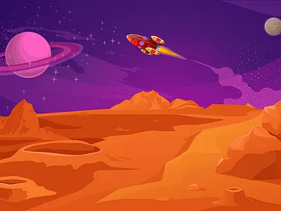 Mars Cartoon Background app branding design graphic design illustration logo typography ui ux vector