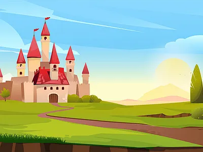 Cartoon Castle Background app branding design graphic design illustration logo typography ui ux vector