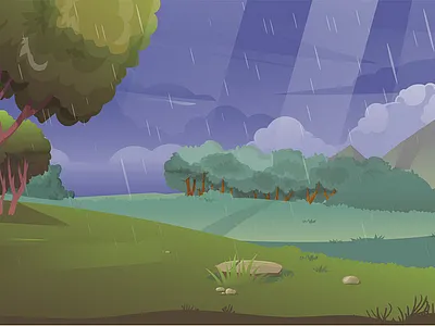 Rain Cartoon Background app branding design graphic design illustration logo typography ui ux vector