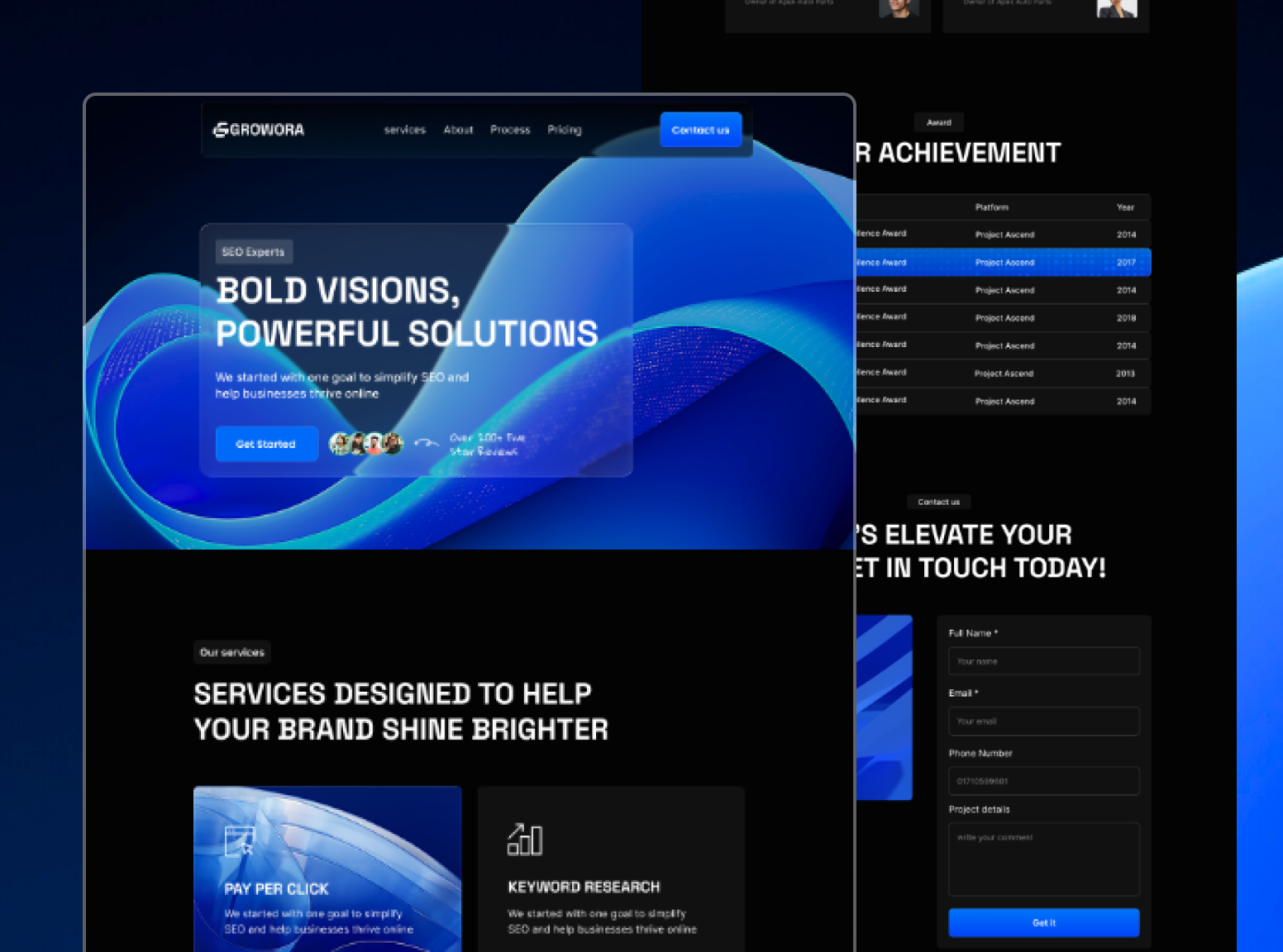 seo agency landing page agency design agency ui best landing page best ui dark mode ui design landing page modern ui seo agency website ui