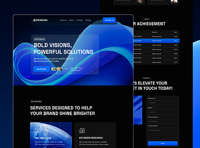seo agency landing page agency design agency ui best landing page best ui dark mode ui design landing page modern ui seo agency website ui