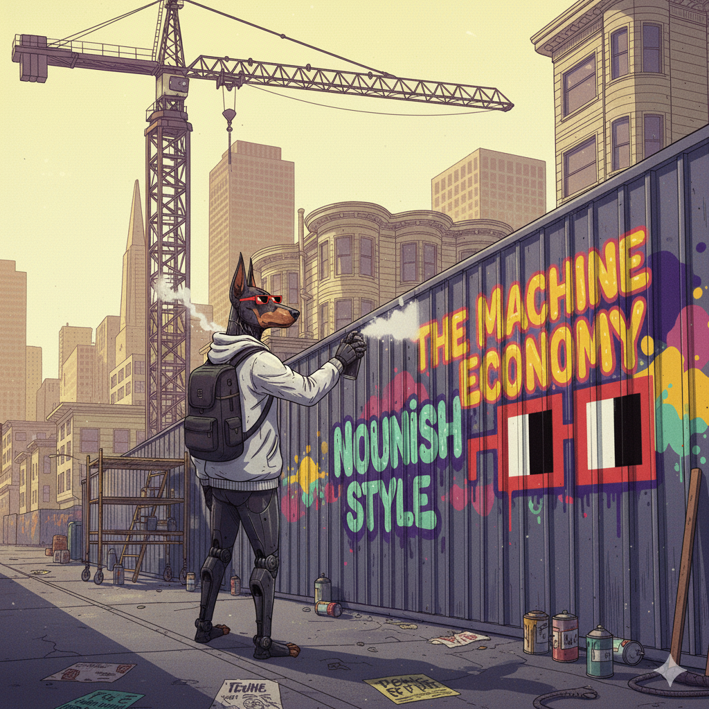 Nounish Machine Economy ai graphic design