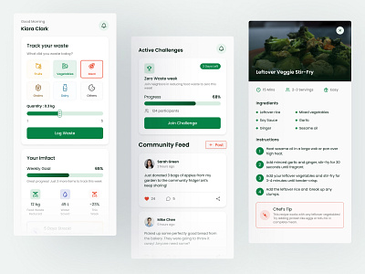 Food Waste Reduction App eco app eco app ui food app food ui mobile app uiux