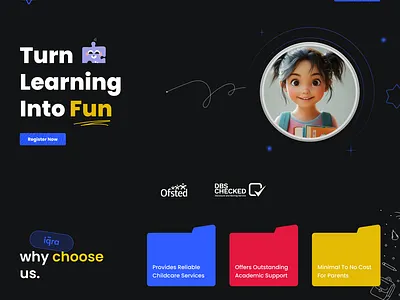 Iqra: Turn Learning Into Fun branding designs fun way to teach learning web schooling web ui web design website design