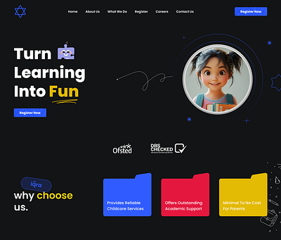 Iqra: Turn Learning Into Fun branding designs fun way to teach learning web schooling web ui web design website design