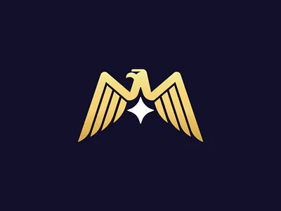 Royal eagle star logo unused for sale abstract branding business logo eagle falcon griffin hawk innovation innovative logo letter m luxury modern premium sports standard star symbol technology web3 logo wing