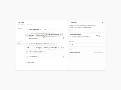 Conditional Logic UI conditional logic dashboard filter modal query ui web