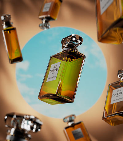 Chanel N5 3d animation blender product design