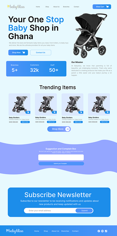 Webiste UI - Baby Bliss branding design graphic design illustration logo social media design typography ui ux vector