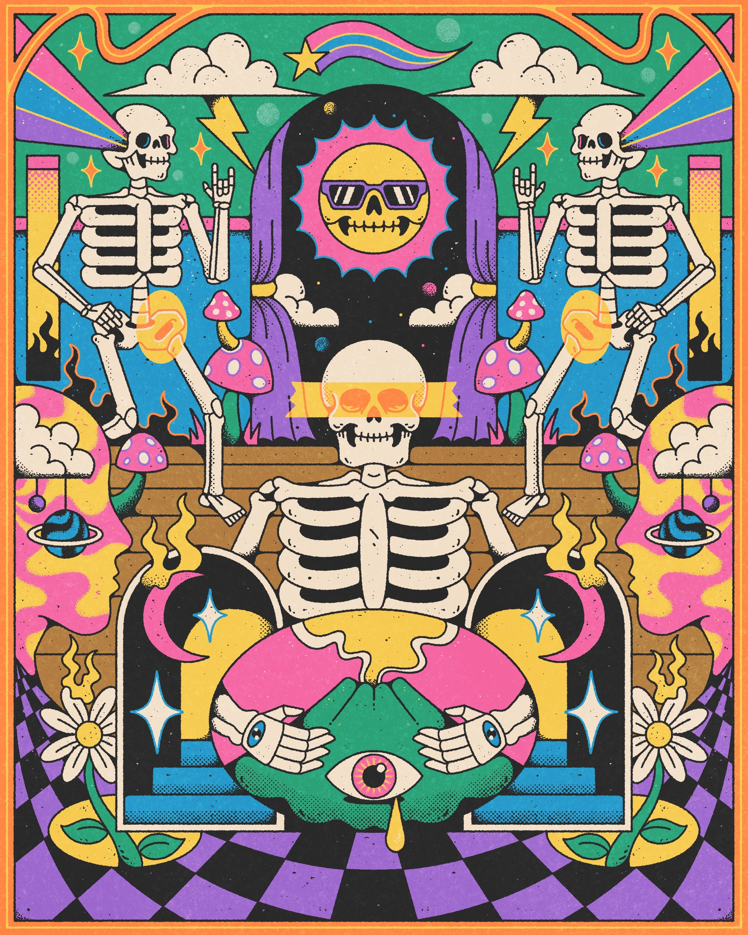 Until Dawn albumart artprint boldillustration branding coverart digitalillustration graphic design graphicposter lineart merch design monolineart posterdesign psychedelicart skull art surrealillustration symbolicart tees trippyart tshirt design visionary art