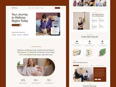 Wellness Landing page Framer Free Template framer health landingpage template web design website website design wellness