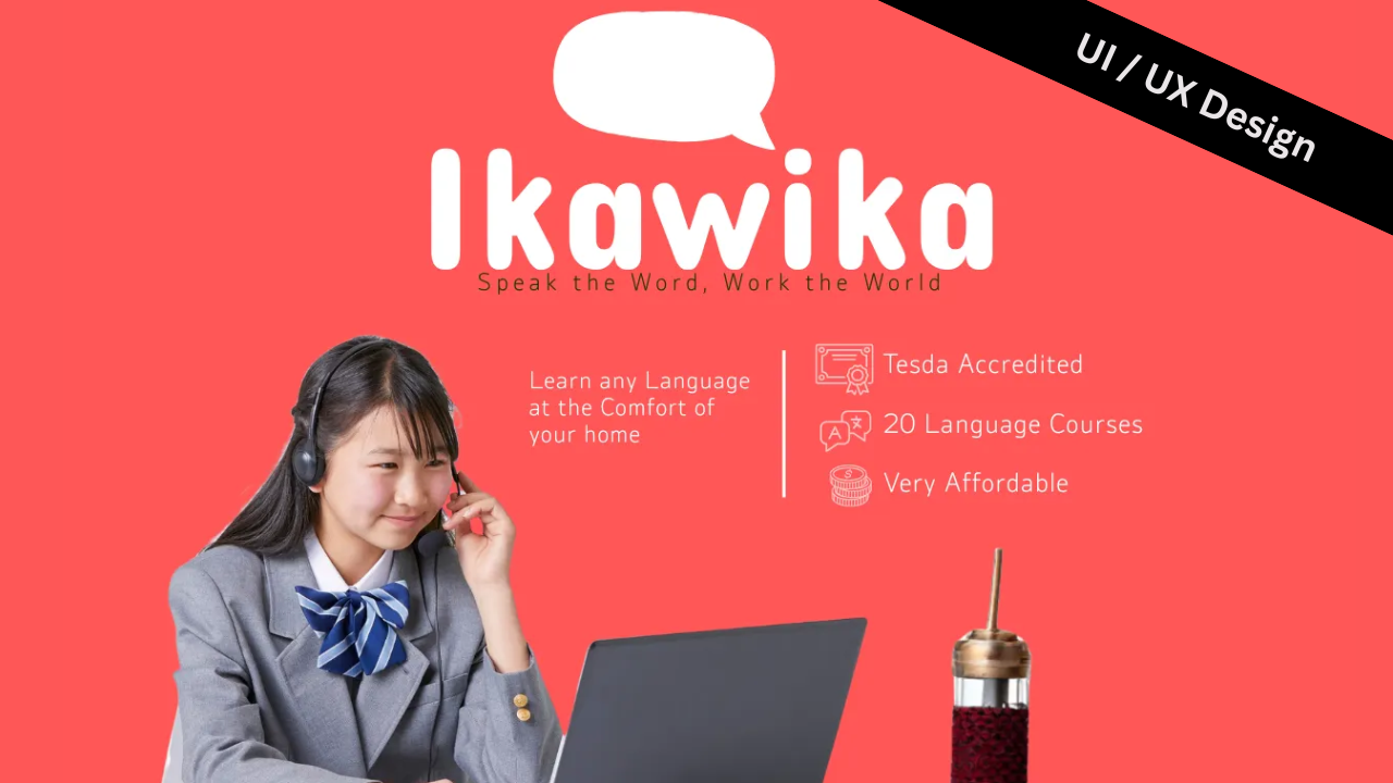 UI/UX Design: Ikawika - an Online Language Learning desktop landing page language mobile online tutorial website