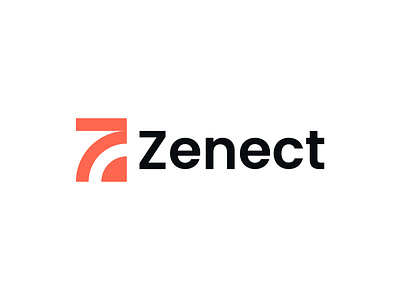 Zenect - Logo Design Concept connect connection connectivity creative geometric internet letter logo letter z logo design minimalistic modern network radar saas signal technology web3 wifi wire