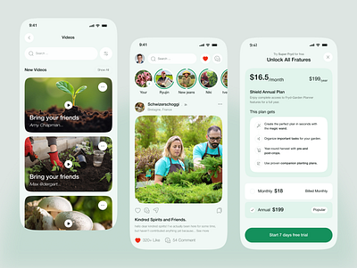 Fryd – Garden Planner Mobile App🌱 ai lifestyle app app branding dasbord eco friendly app farmer farming farming mobile app garden lifestyle app mobile mobile app plant care app smart garden tracker ui ux vegetable planner app website