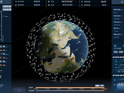 Satellite Launch 3D Visualization 3d animation digital twin starlink ui visualization web design