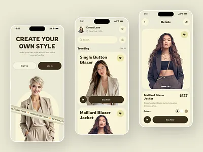 Chic & Minimal Fashion App UI Design app design apparel clothing app design inspiration dribbble showcase e commerce fashion app interaction design minimal design mobile app mobile ux modern ui product page shopping app style trendy ui user experience user interface ux