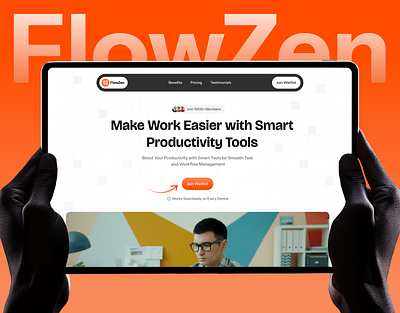 SaaS Landing Page UI/UX Design for Productivity Tools landing page ui web design