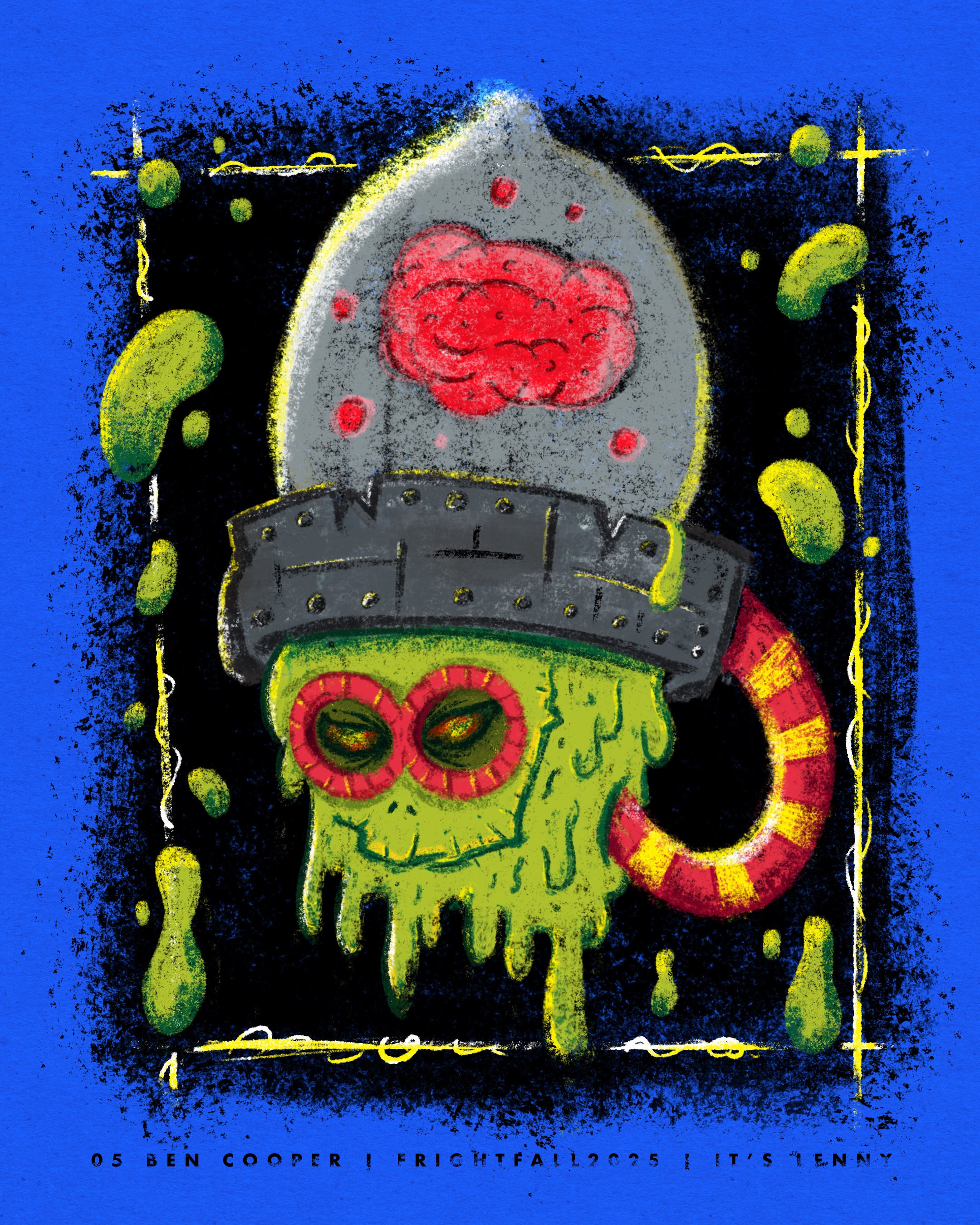 Fright Fall 2025 • 05 BEN COOPER COSTUMES alien ben cooper brain illustration mid century modern procreate retro vintage