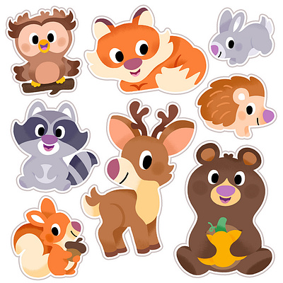 Fall animals 🍂🍁 app branding design graphic design illustration logo typography ui ux vector