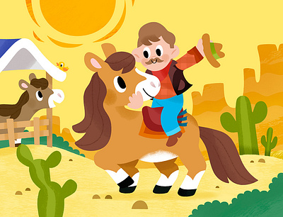 Sunday’s made for riding, cowboy! Yee-haw! 🤠 app branding design graphic design illustration logo typography ui ux vector