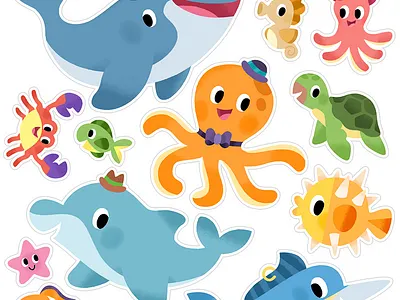 🌊 🐙 🐳 🐬 🦀 app branding design graphic design illustration logo typography ui ux vector