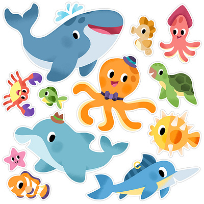 🌊 🐙 🐳 🐬 🦀 app branding design graphic design illustration logo typography ui ux vector