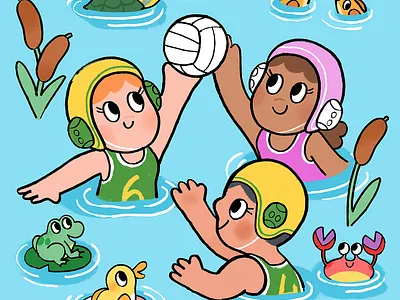Water polo doodle app branding design graphic design illustration logo typography ui ux vector