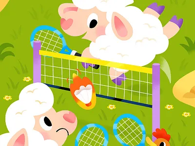 Ready, set...domination! 🏸🐑🐓 app branding design graphic design illustration logo typography ui ux vector