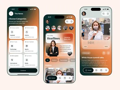 AI News & Article Mobile App UI Design ai news app app app design app ui design application article breaking news content app media app mobile mobile app mobile design mobile ui news news app news interface newspaper social media voice news world news