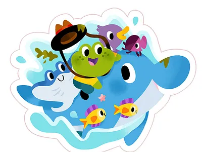 🐬🐸 app branding design graphic design illustration logo typography ui ux vector