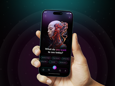 AI Mobile App – Talk, Text & Connect Effortlessly ai ai chat ai design ai image generator ai profile al app al image app app design art generator artificial intelligence generate with ai image generator app ios mobile app mobile design product design prompt to image text to image ulux