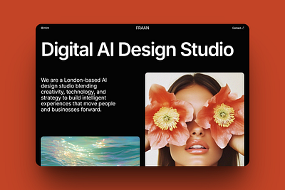 FRAAN - Modern AI Designer Portfolio Page Carrd Template branding carrd carrd template design graphic design minimal modern one page template ui webdesign website