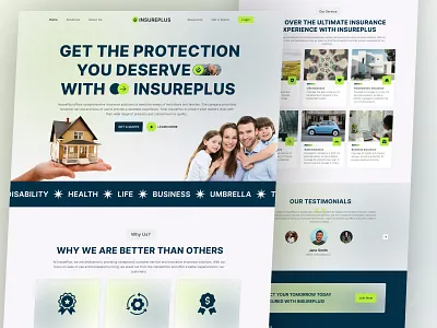 Insurance Landingpage Design business carinsurance designinspiration healthinsurance homeinsurance insurance insuranceagent insurancebroker investment landing page lifeinsurance ui ui design uidesign uiinspiration uiux uxui web ui website websitedesign