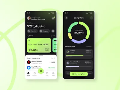 Fintech Mobile App UIUX Design app app design app uiux dark design figma finance fintech fintech app fintech uiux minimal mobile app mobile banking mobile screen mobile ui modern app ui modern design ui uiux