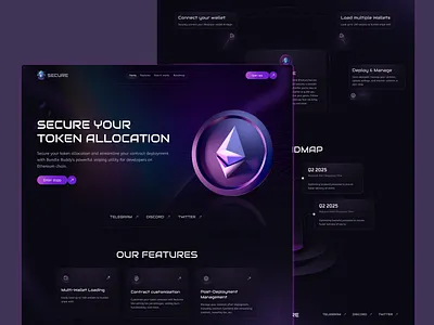 Token Allocation & Contract Deployment Platform UI blockchain token crypto landing page crypto token defi platform developer tool ui ethereum ethereum dashboard ethereum landing page ethereum website token token landing page token management token website web design web3 design web3 token
