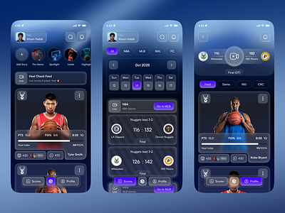 Sports Mobile App app app design basketball app club fan community football app game ios live scores match match highlights mobile ui news soccer sport sports app sports mobile app sports stats ui design uiux