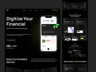 Carty - Finance App Website app banking banking app branding card design finance finance app finance landing page graphic design money saas template ui