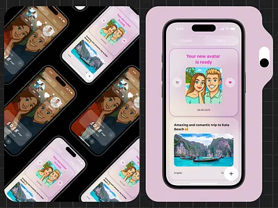 Couple Mobile iOS App Redesign android app app design colorful concept dashboard dating design interface ios mobile mobile ui redesign relationship social ui ux